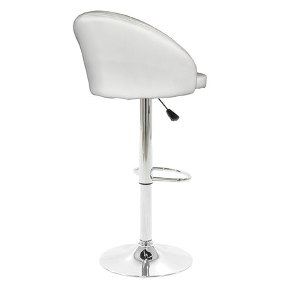 Bar stool Balina pakoworld height adjustable  white pu-chrome metal 52x53x109cm