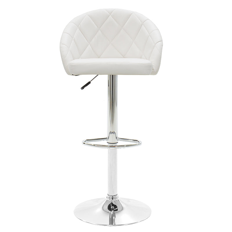 Bar stool Balina pakoworld height adjustable  white pu-chrome metal 52x53x109cm