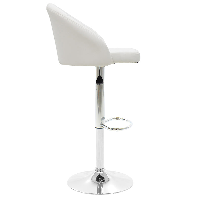 Bar stool Balina pakoworld height adjustable  white pu-chrome metal 52x53x109cm