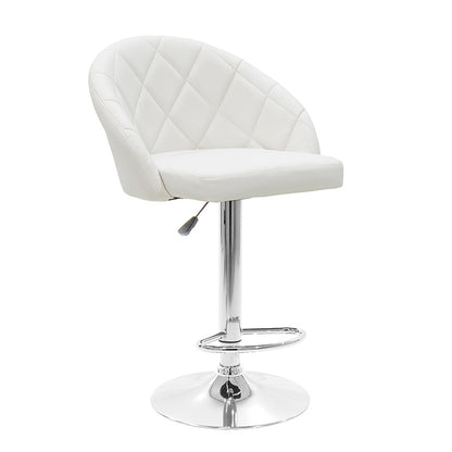 Bar stool Balina pakoworld height adjustable  white pu-chrome metal 52x53x109cm