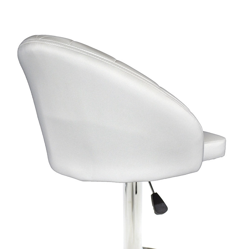 Bar stool Balina pakoworld height adjustable  white pu-chrome metal 52x53x109cm