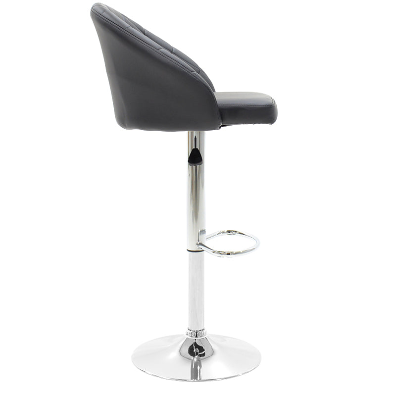 Bar stool Balina pakoworld height adjustable black pu-chrome metal 52x53x109cm