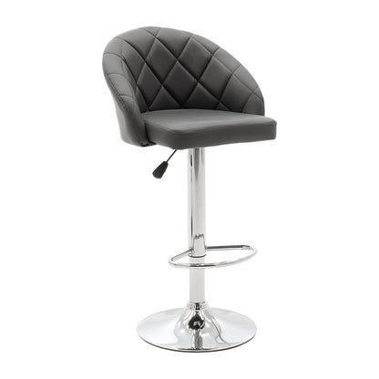 Bar stool Balina pakoworld height adjustable black pu-chrome metal 52x53x109cm