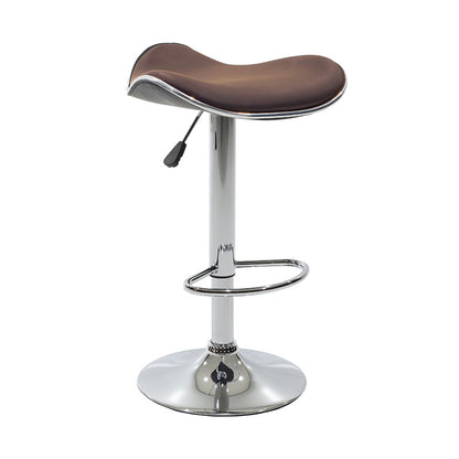 Bar stool Enzo pakoworld folding brown pu-metal chrome 45x44x87cm