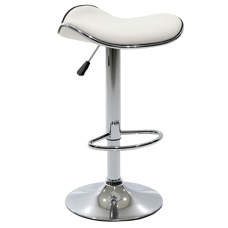 Bar stool Enzo pakoworld folding white pu-chrome metal 45x44x87cm