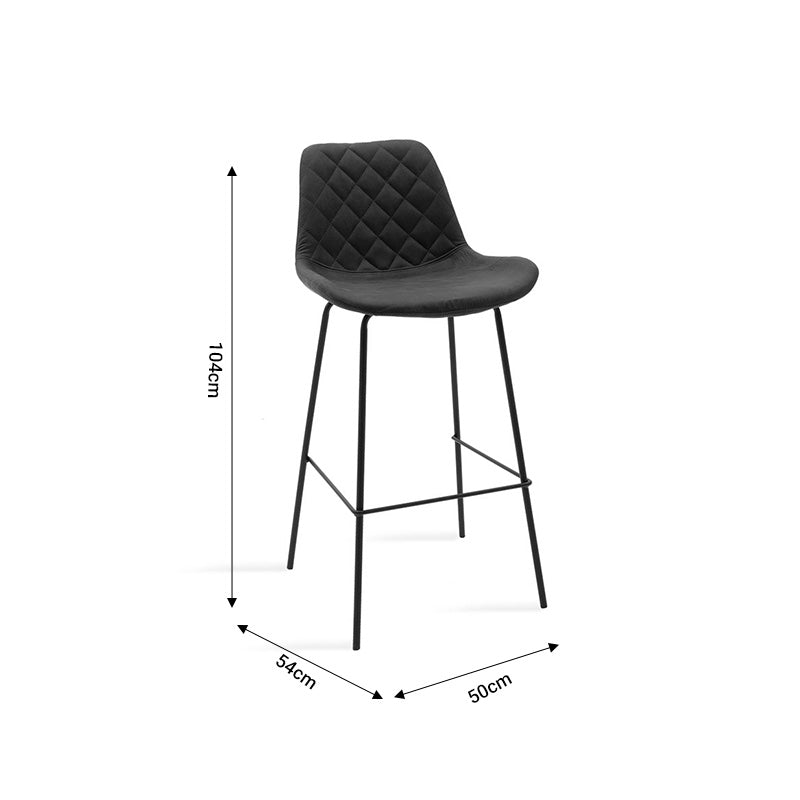 Bar stool Faith pakoworld antique anthracite pu-black metal 50x54x104cm