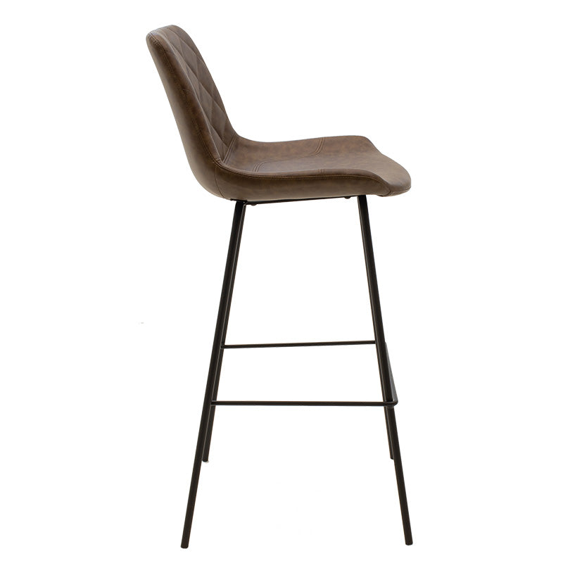 Bar stool Faith pakoworld antique brown pu-black metal 50x54x104cm