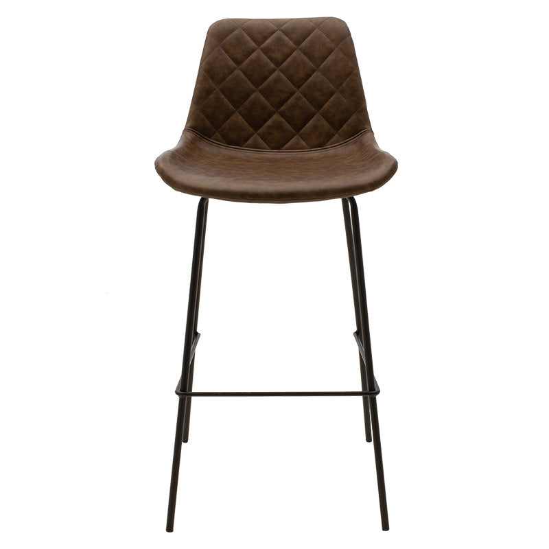 Bar stool Faith pakoworld antique brown pu-black metal 50x54x104cm