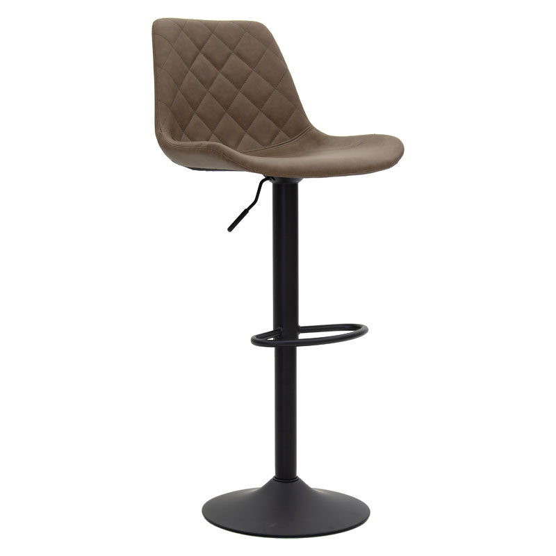 Bar stool Libra pakoworld antique brown pu-black metal 49x55x115cm