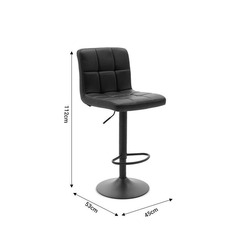 Bar stool Remina pakoworld folding black pu-black metal 45x53x112cm