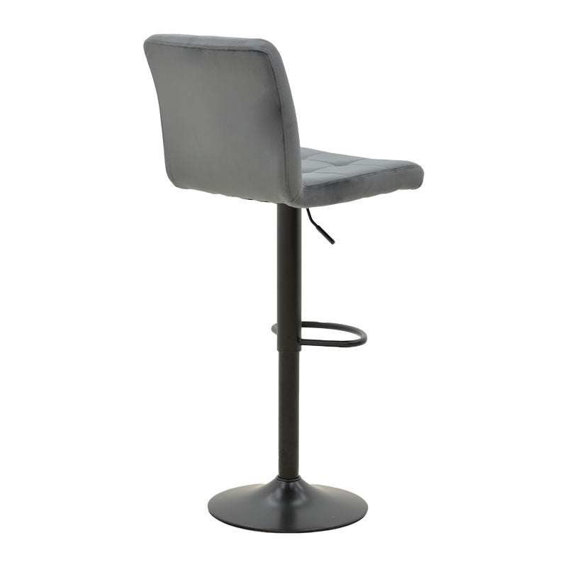 Bar stool Remina pakoworld folding gray velvet-black metal 45x53x112cm