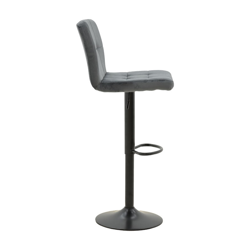 Bar stool Remina pakoworld folding gray velvet-black metal 45x53x112cm