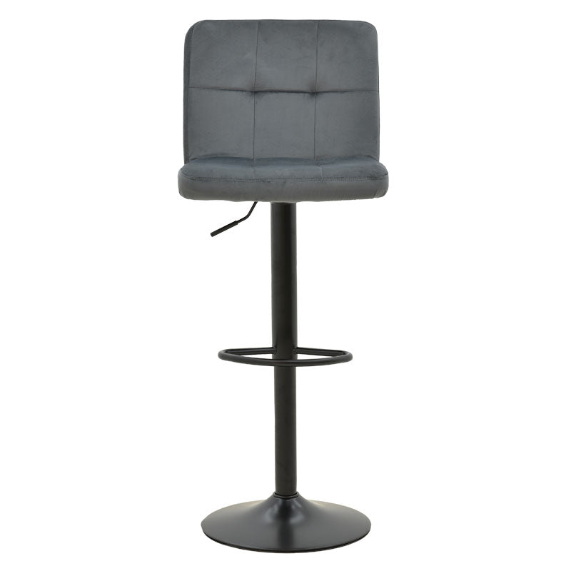 Bar stool Remina pakoworld folding gray velvet-black metal 45x53x112cm