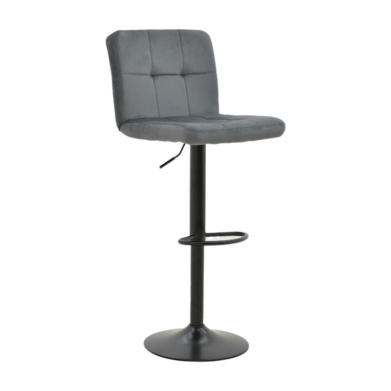 Bar stool Remina pakoworld folding gray velvet-black metal 45x53x112cm