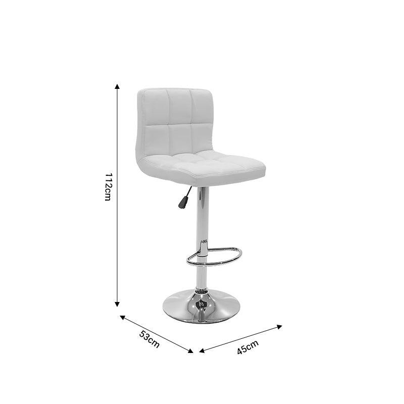 Bar stool Remina pakoworld folding white pu-chrome metal 45x53x112cm