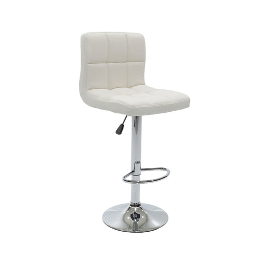 Bar stool Remina pakoworld folding white pu-chrome metal 45x53x112cm