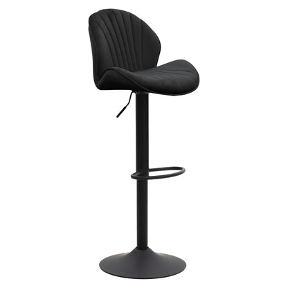 Bar stool Saba pakoworld height adjustable black velvet-black metal 48x53x113cm