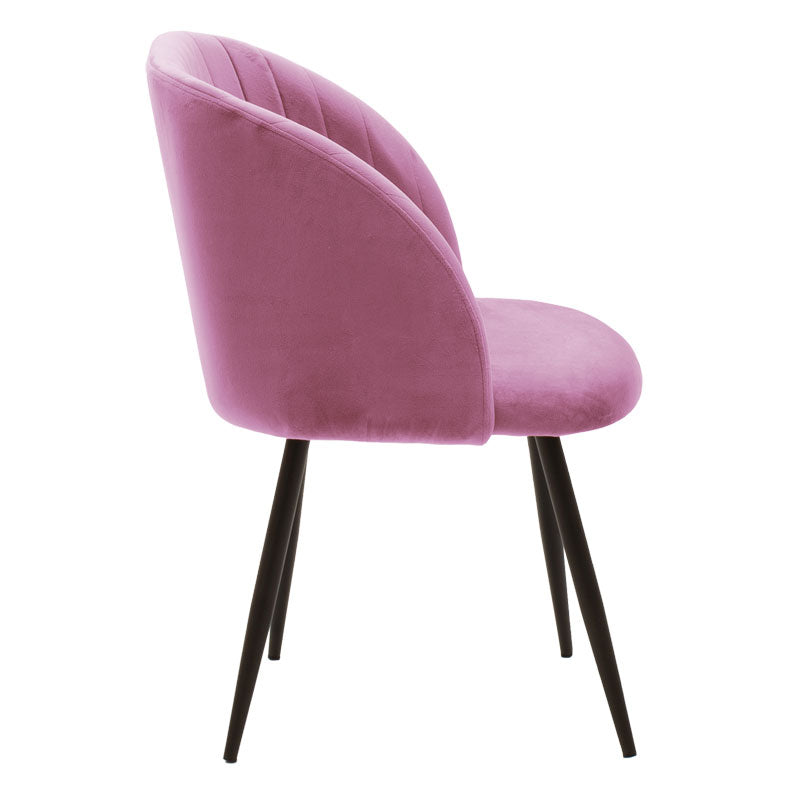 Armchair Oasis pakoworld velvet pink-black metal legs 54x52x84cm