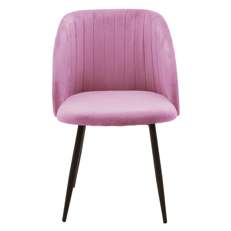 Armchair Oasis pakoworld velvet pink-black metal legs 54x52x84cm