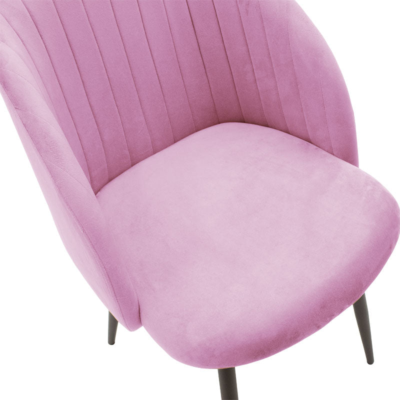 Armchair Oasis pakoworld velvet pink-black metal legs 54x52x84cm