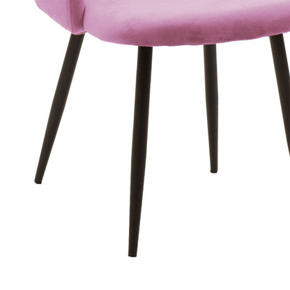 Armchair Oasis pakoworld velvet pink-black metal legs 54x52x84cm