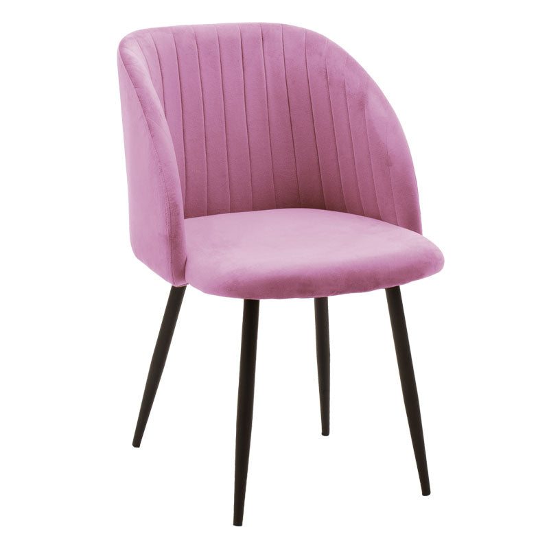 Armchair Oasis pakoworld velvet pink-black metal legs 54x52x84cm