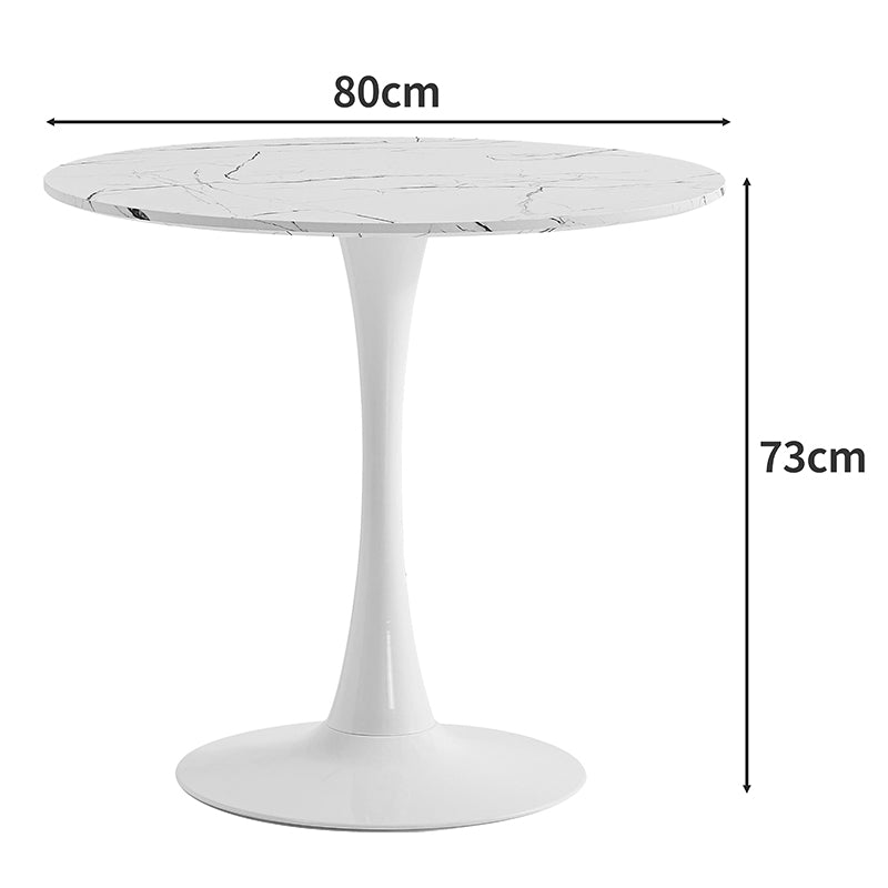 Dining table Balou II pakoworld MDF in marble white color D80x75cm