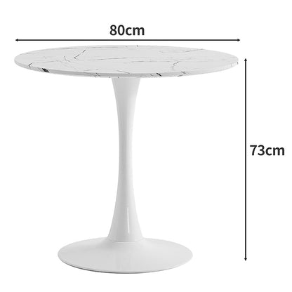 Dining table Balou II pakoworld MDF in marble white color D80x75cm