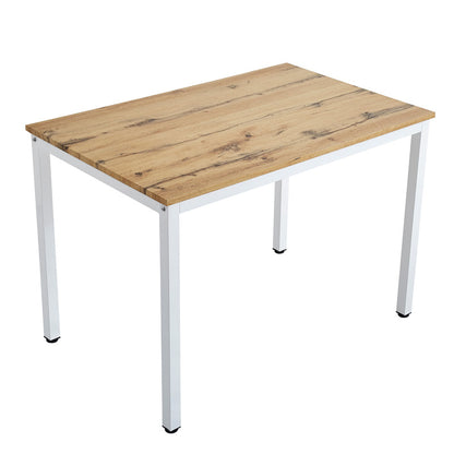 Dining table Witte pakoworld MDF/Metal in sonoma color with white leg 110x70x76cm