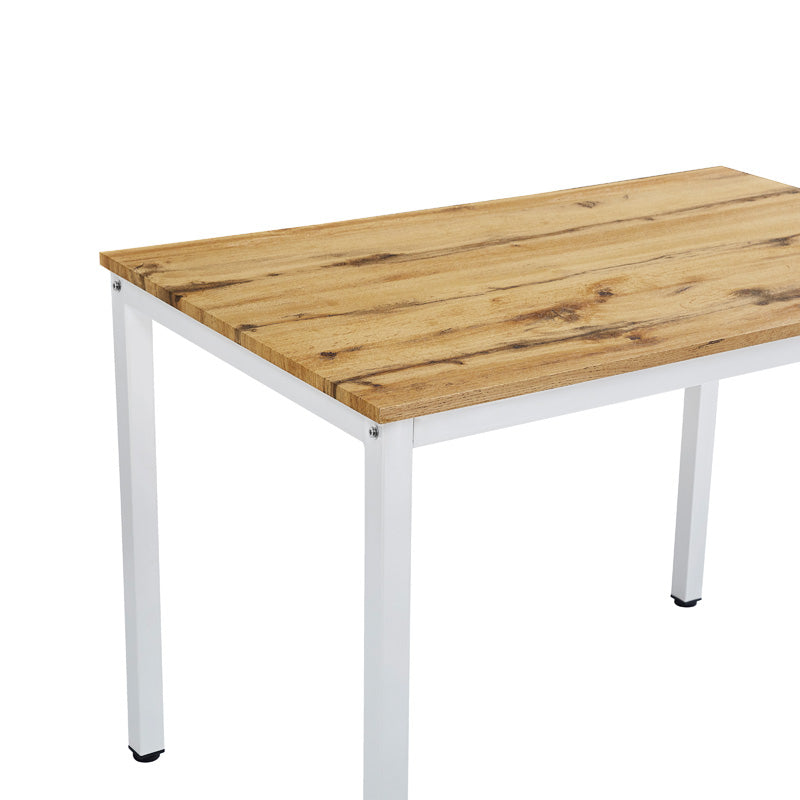 Dining table Witte pakoworld MDF/Metal in sonoma color with white leg 110x70x76cm