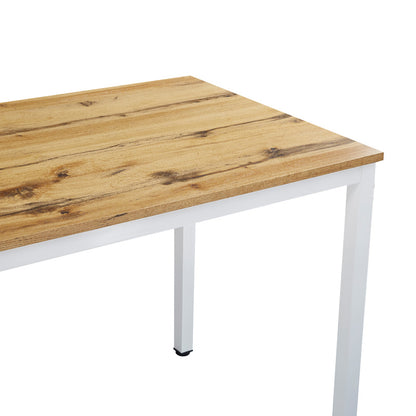 Dining table Witte pakoworld MDF/Metal in sonoma color with white leg 110x70x76cm