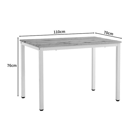 Dining table Witte pakoworld MDF/Metal in sonoma color with white leg 110x70x76cm