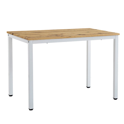 Dining table Witte pakoworld MDF/Metal in sonoma color with white leg 110x70x76cm