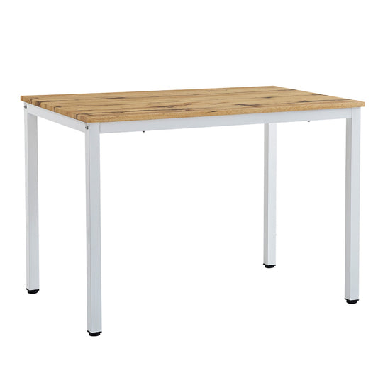 Dining table Witte pakoworld MDF/Metal in sonoma color with white leg 110x70x76cm