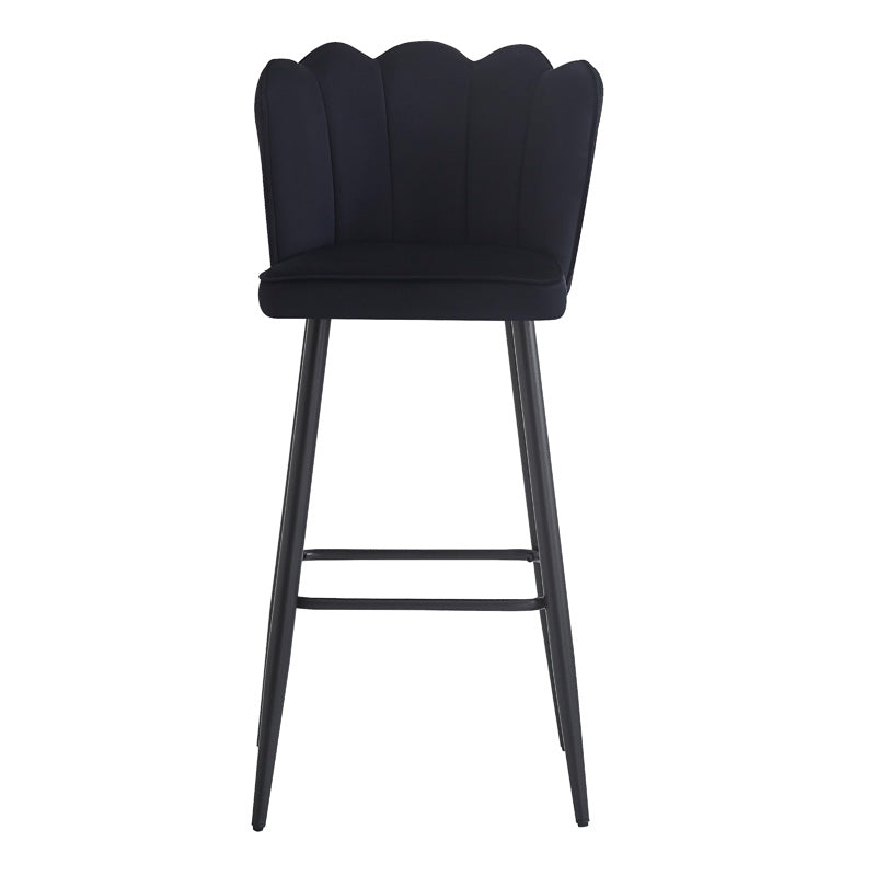 Bar stool Velvi pakoworld velvet in black color 43X62X95cm