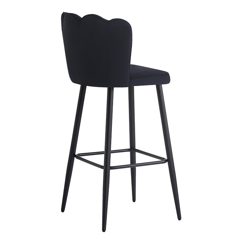 Bar stool Velvi pakoworld velvet in black color 43X62X95cm