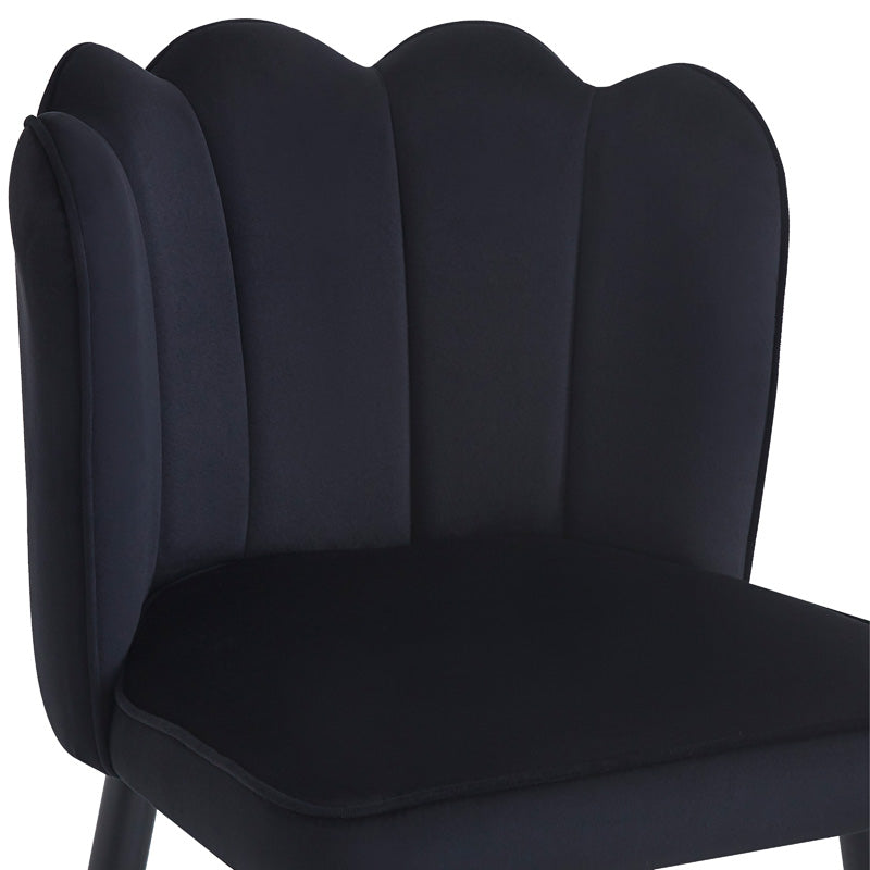Bar stool Velvi pakoworld velvet in black color 43X62X95cm