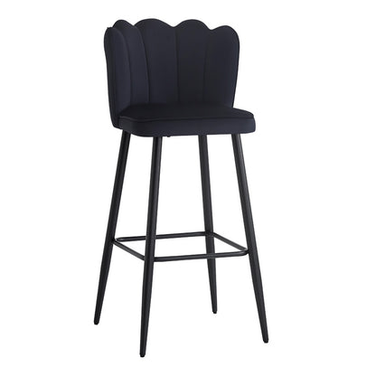 Bar stool Velvi pakoworld velvet in black color 43X62X95cm