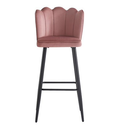 Bar stool Velvi pakoworld velvet in rotten apple color 43x62x95cm