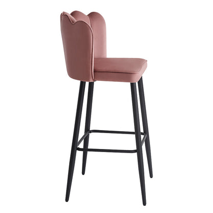Bar stool Velvi pakoworld velvet in rotten apple color 43x62x95cm