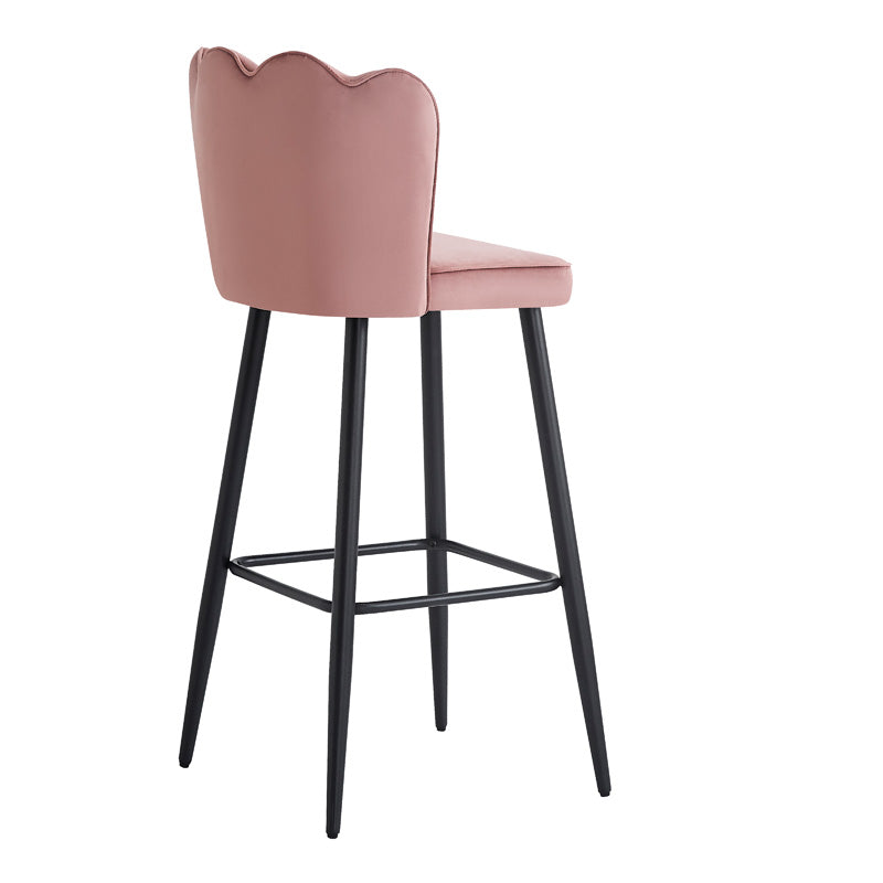 Bar stool Velvi pakoworld velvet in rotten apple color 43x62x95cm