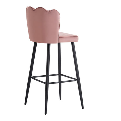 Bar stool Velvi pakoworld velvet in rotten apple color 43x62x95cm