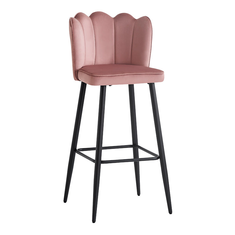 Bar stool Velvi pakoworld velvet in rotten apple color 43x62x95cm