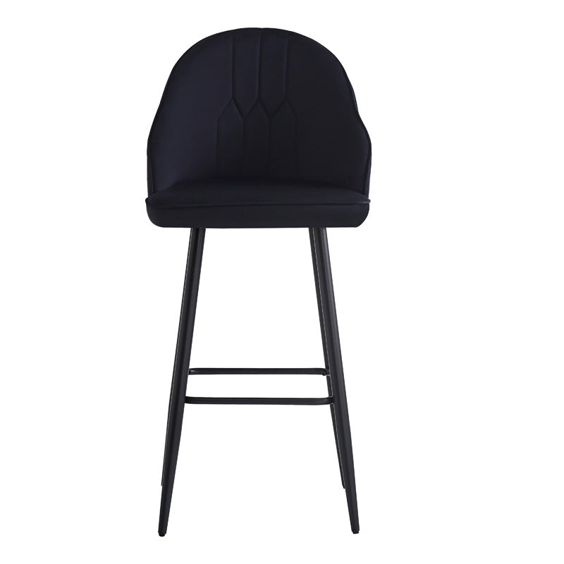 Bar stool Velva pakoworld velvet in black color 49x63x113cm