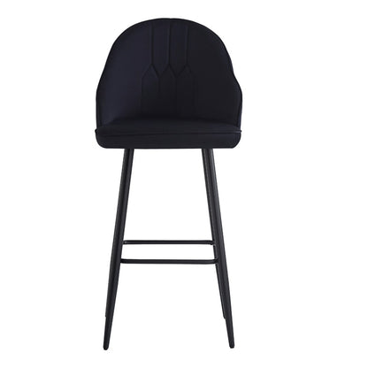 Bar stool Velva pakoworld velvet in black color 49x63x113cm