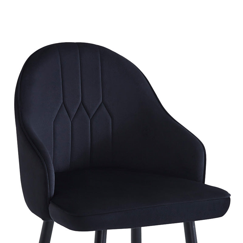 Bar stool Velva pakoworld velvet in black color 49x63x113cm