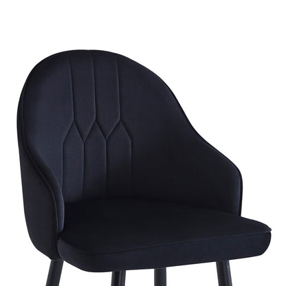 Bar stool Velva pakoworld velvet in black color 49x63x113cm