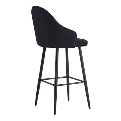 Bar stool Velva pakoworld velvet in black color 49x63x113cm