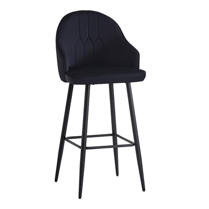 Bar stool Velva pakoworld velvet in black color 49x63x113cm