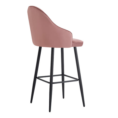 Bar stool Velva pakoworld velvet in rotten apple color 49x63x113cm